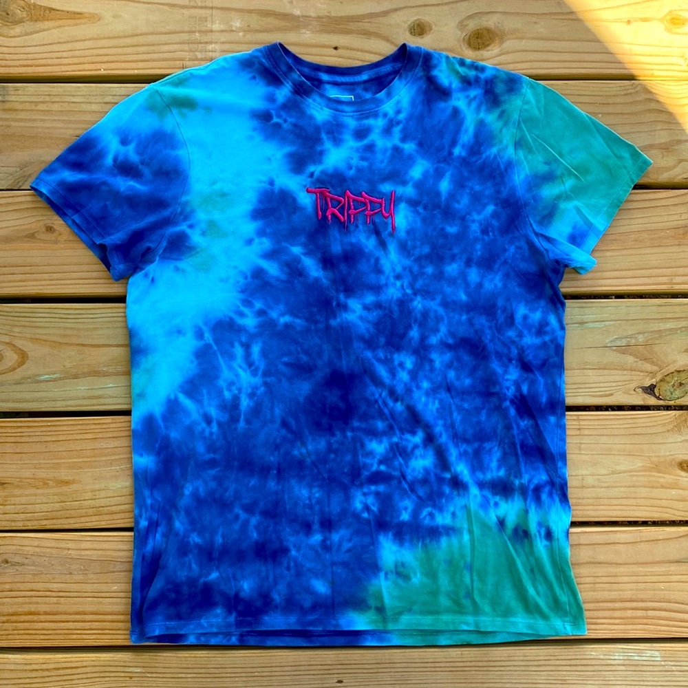 Trippy Tye Dye Mushroom Back Tshirt